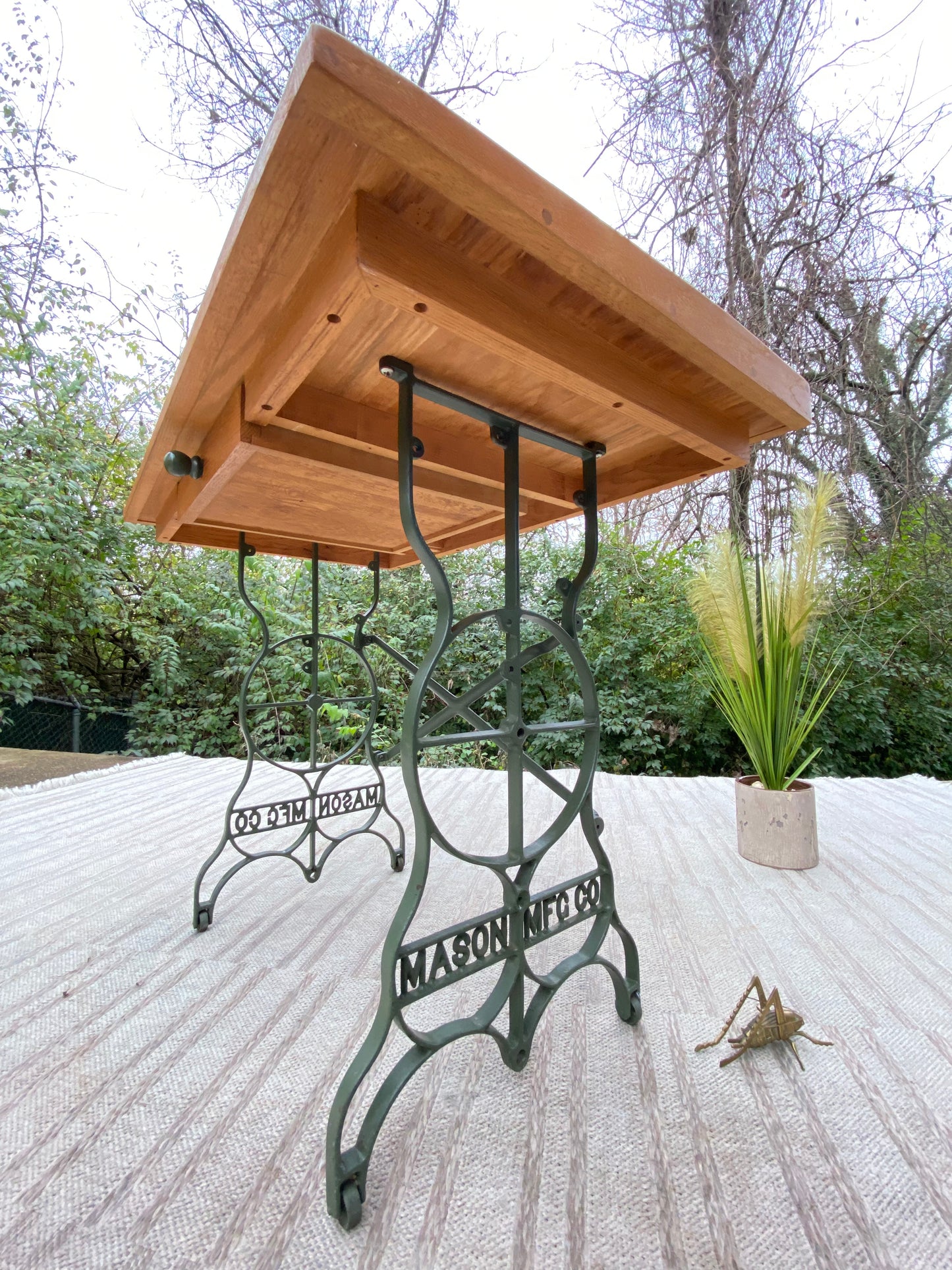 Vintage Sewing Machine Base Desk