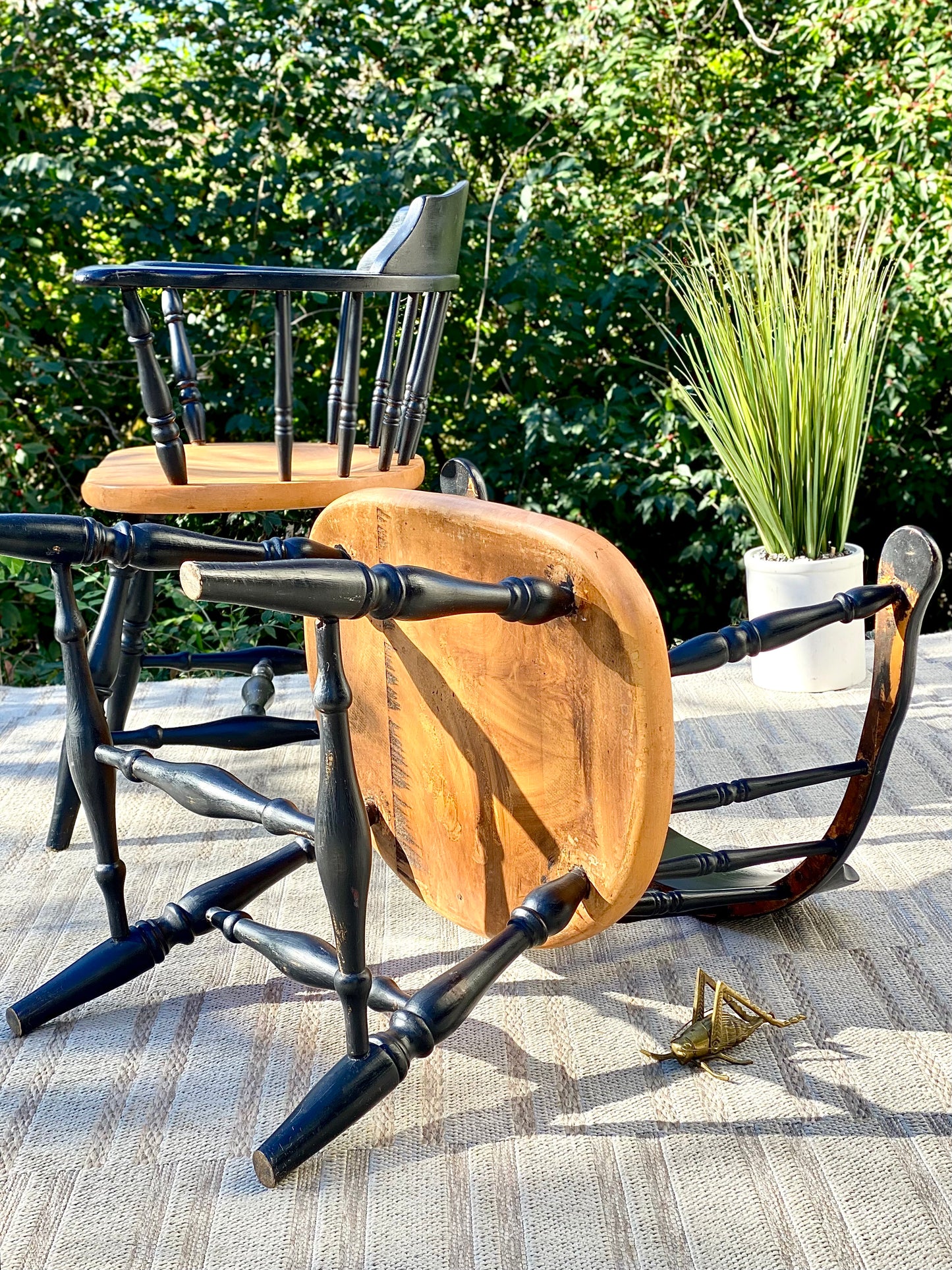 Pair of Windsor Style Wooden Chairs