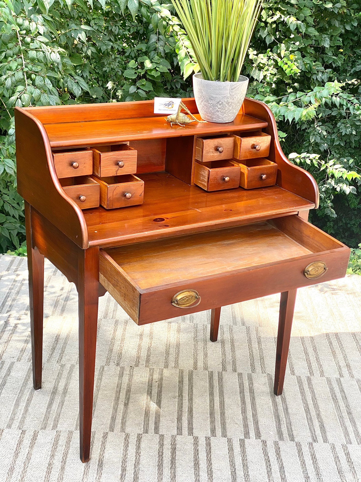 Vintage Pine Shop Secretary Desk