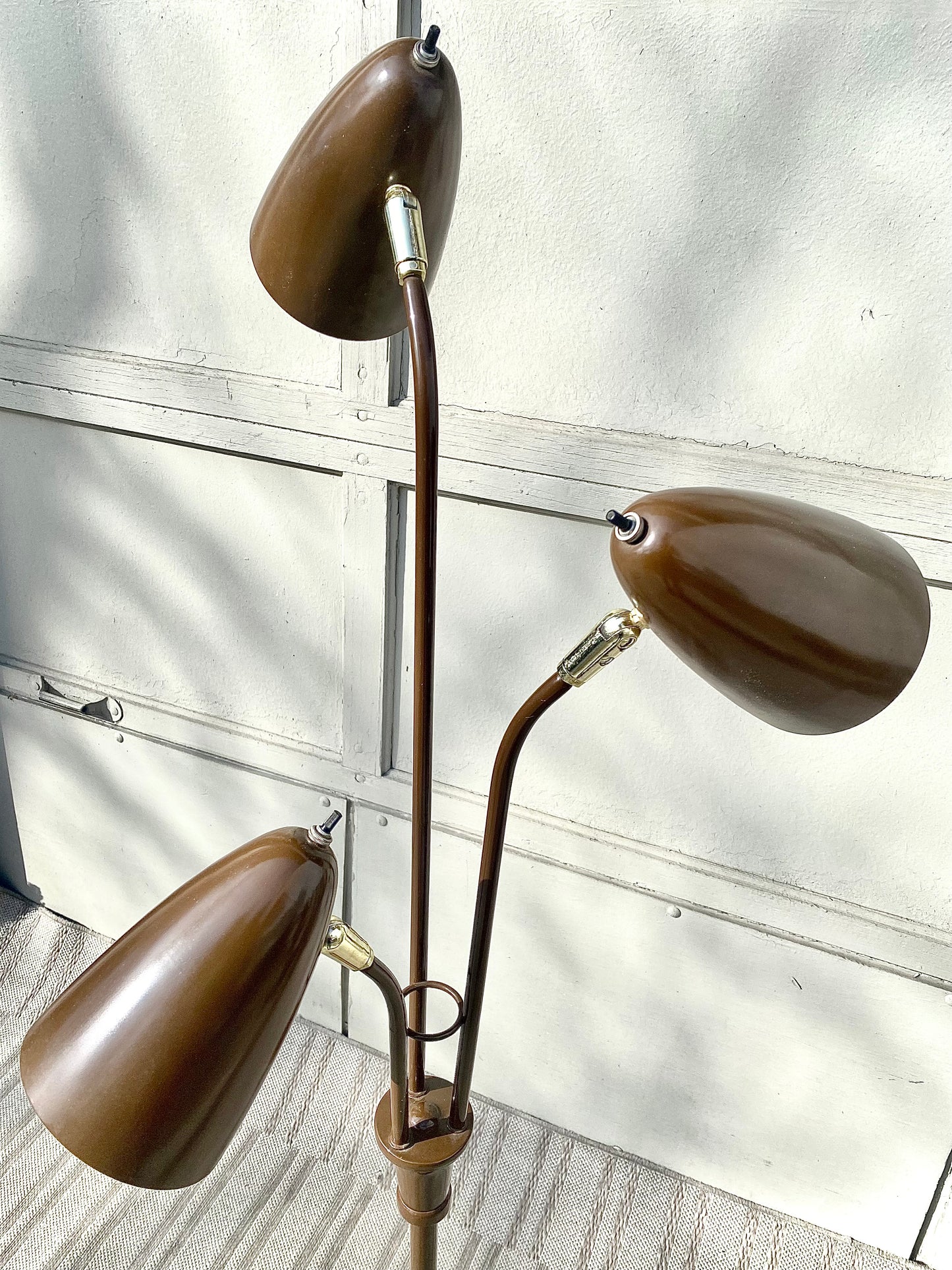 Vintage MCM 3 Bullet Spotlight Floor Lamp