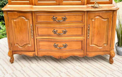 Vintage French Provincial Wooden Display Hutch