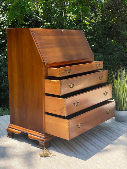 Vintage Mabry Mill Solid Cherry Secretary Desk