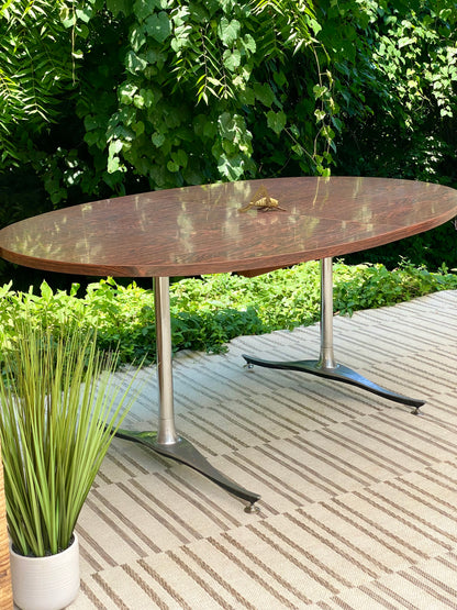 Vintage MCM Oval Dining Table