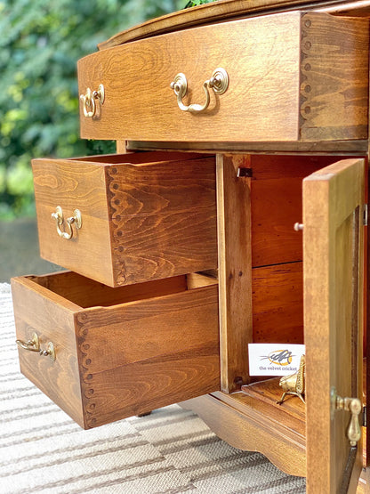Small Vintage Wooden Oak Cabinet