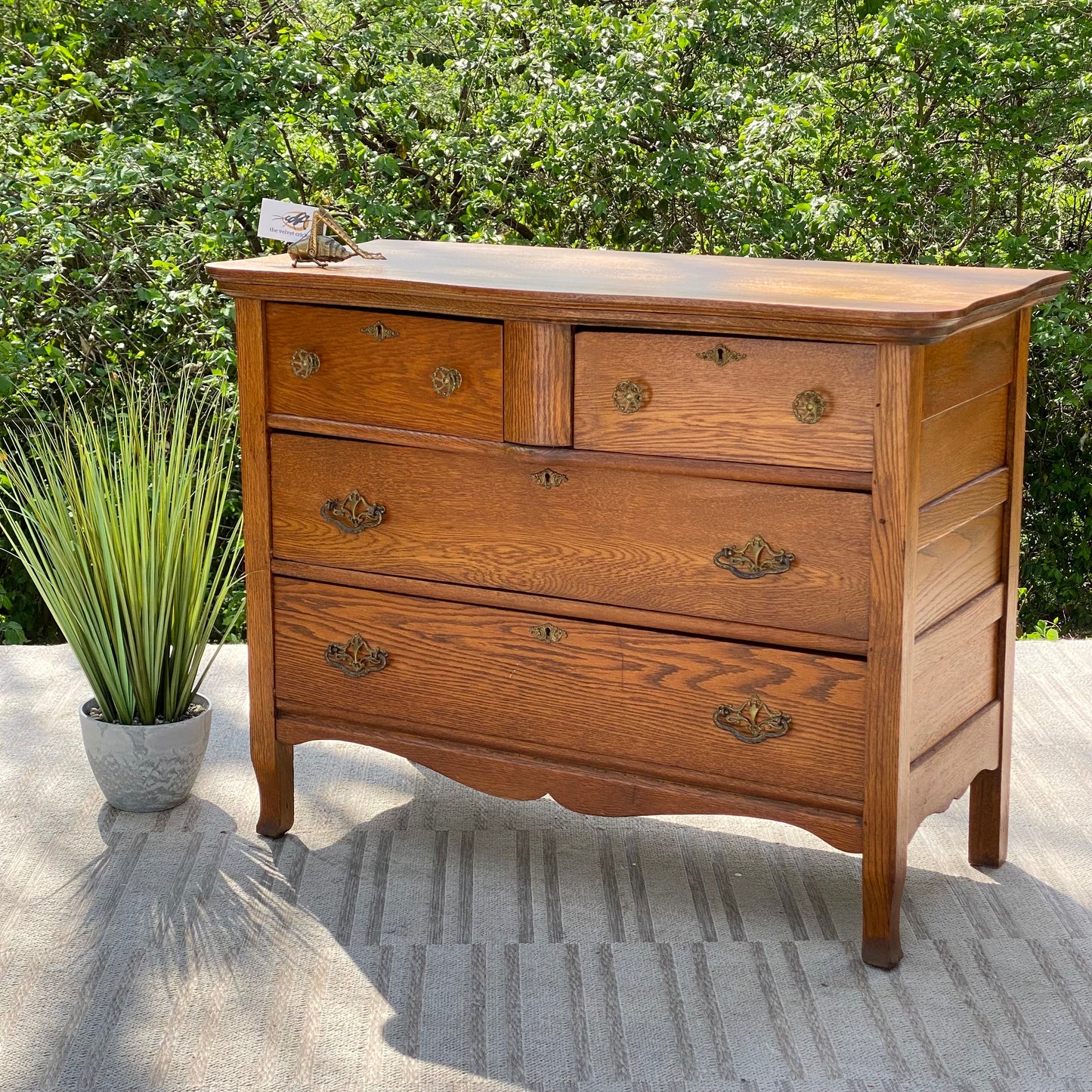 Vintage Oak 4 Drawer Dresser