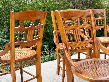 Vintage Eastlake Birds Eye Maple Chairs