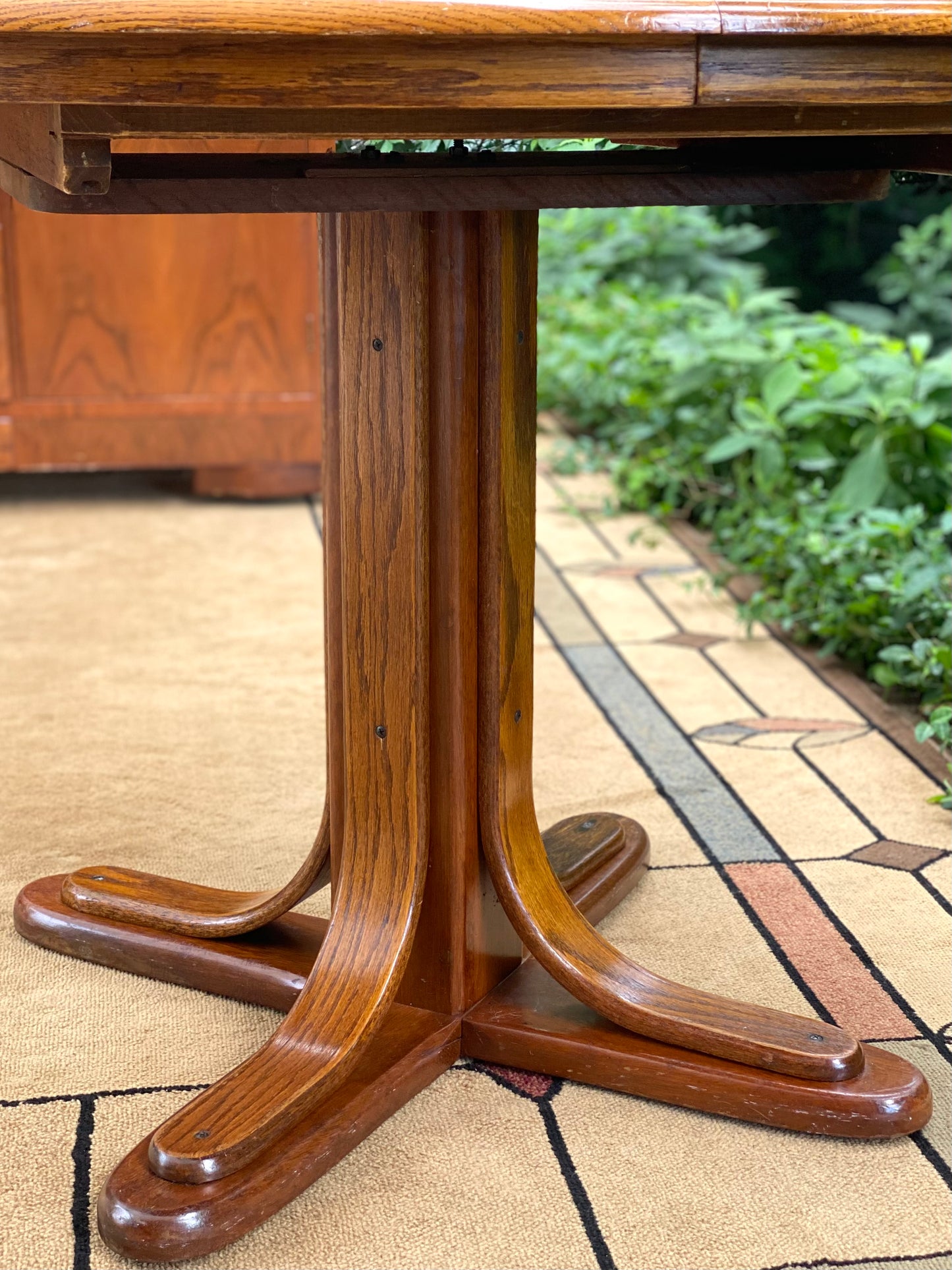 Antique Bentwood Oak Round Table