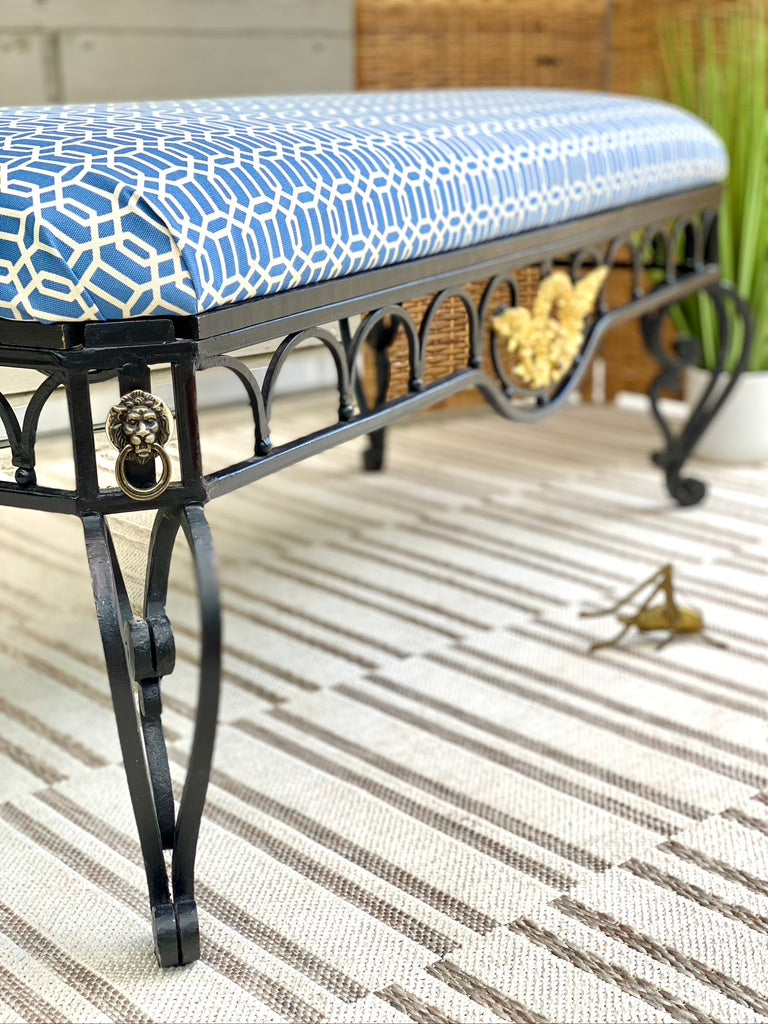 Gorgeous Modern Upholstered Iron Bench