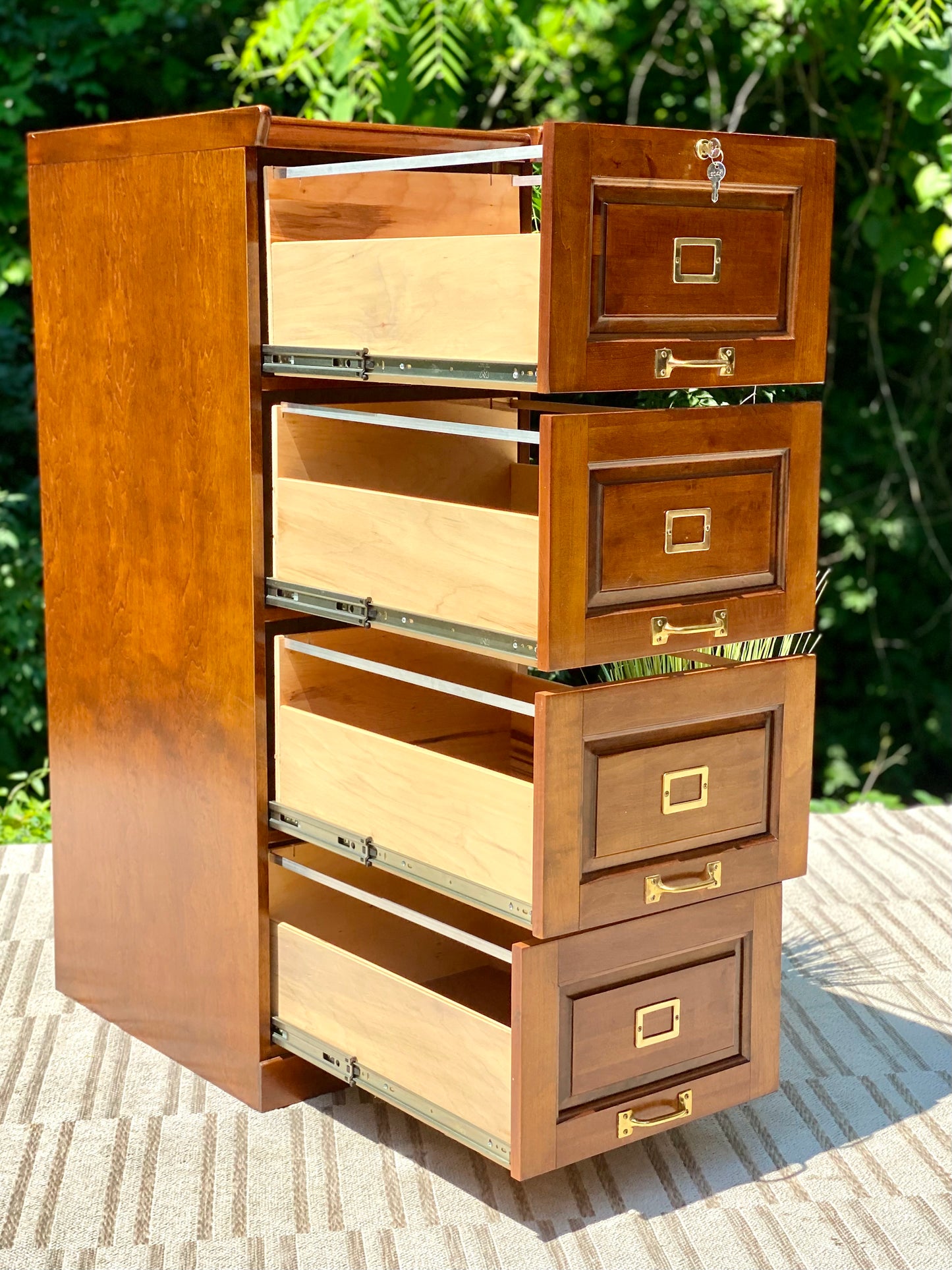 Nice Wooden 4 Drawer Filing Cabinet