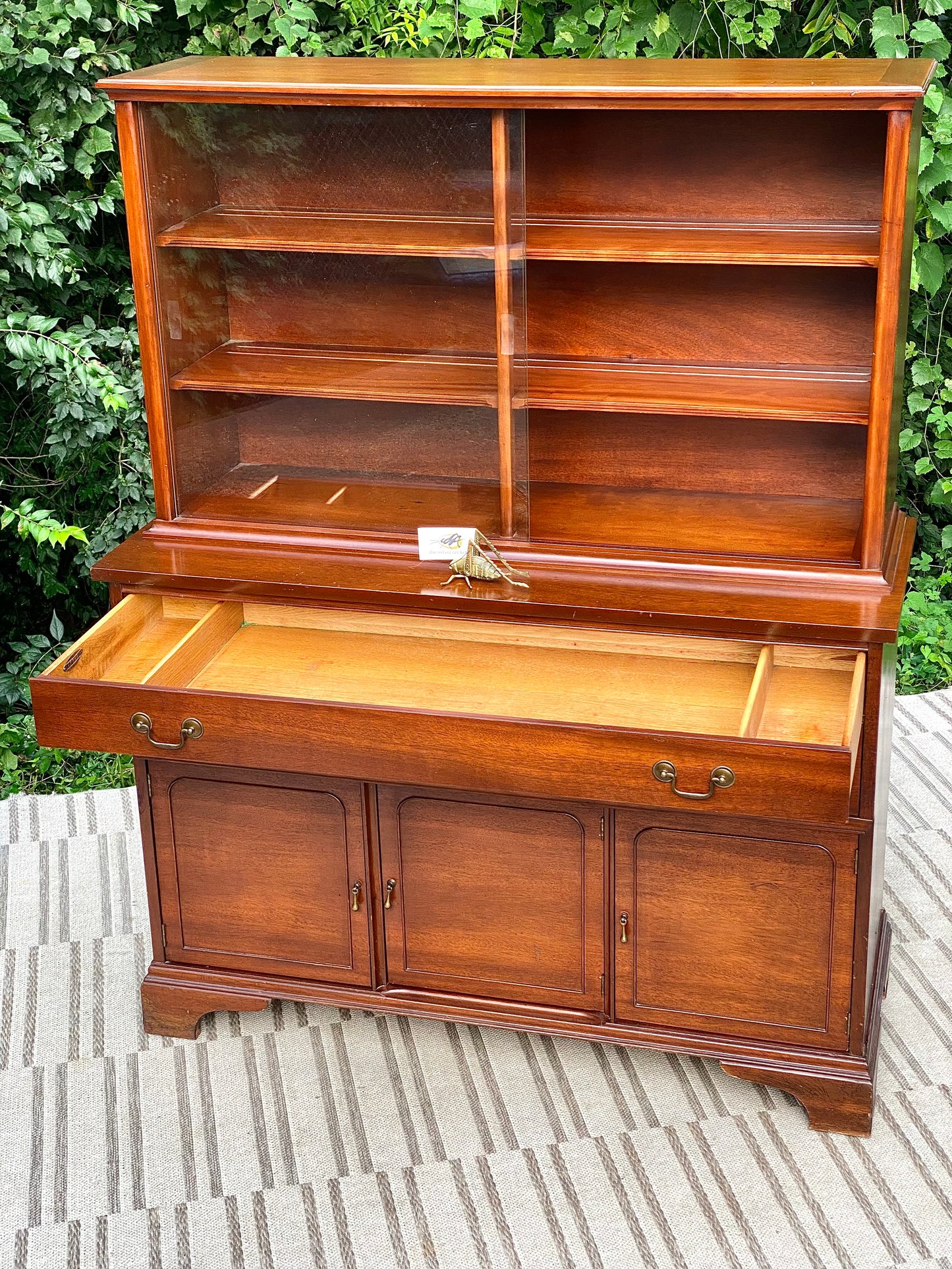 Vintage MCM Brickwede Wooden Display Hutch