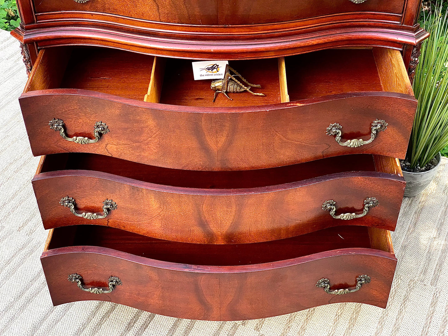 Vintage Wooden 7 Drawer Highboy Dresser
