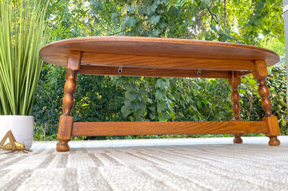 Vintage Solid Wood Oval Coffee Table