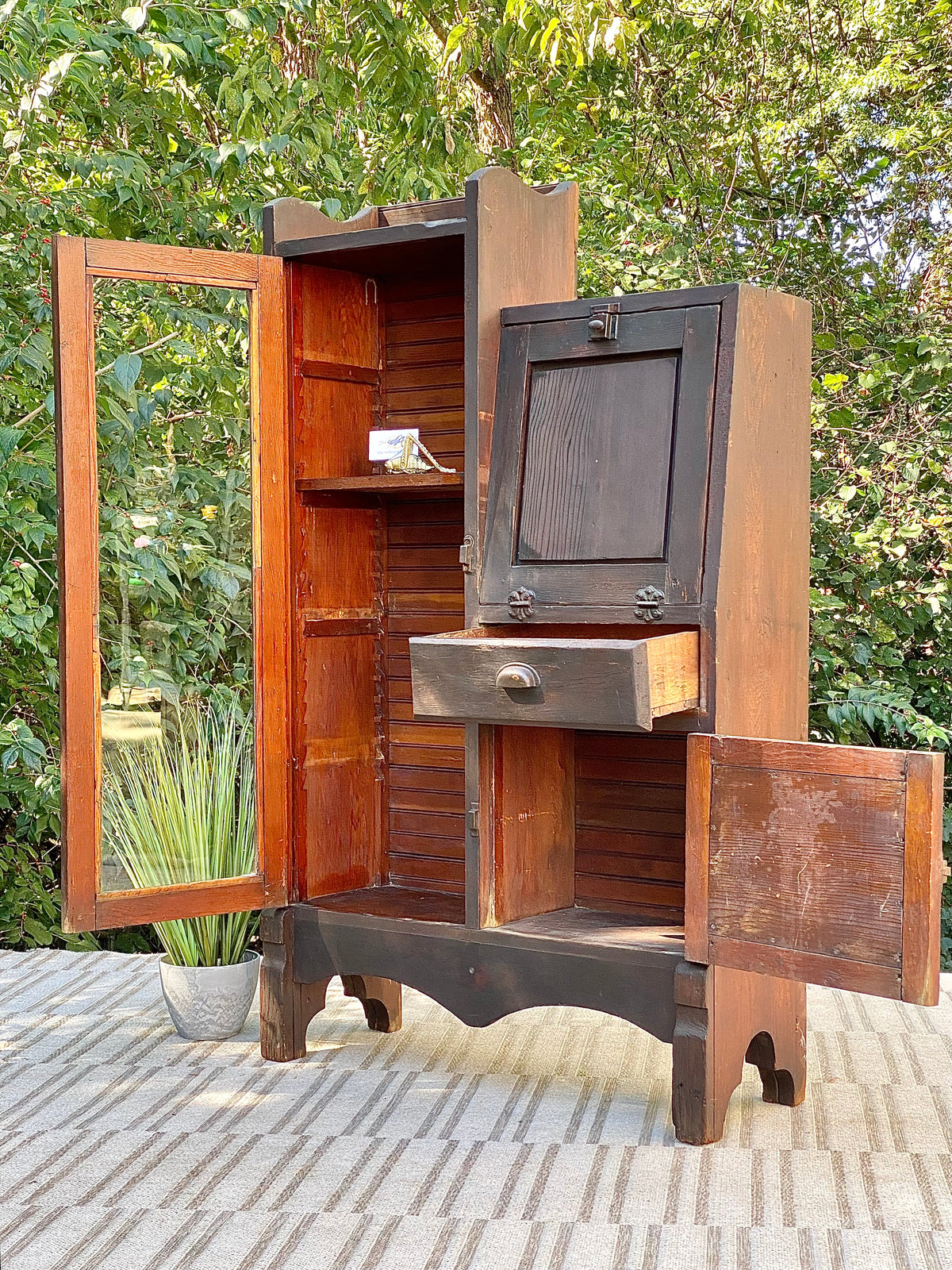 Vintage Wooden Display Cabinet