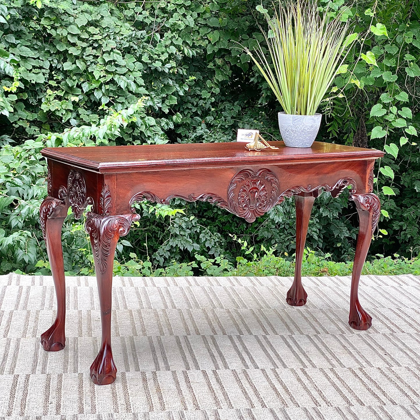 Vintage Wooden Carved Hallway Table