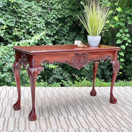 Vintage Wooden Carved Hallway Table