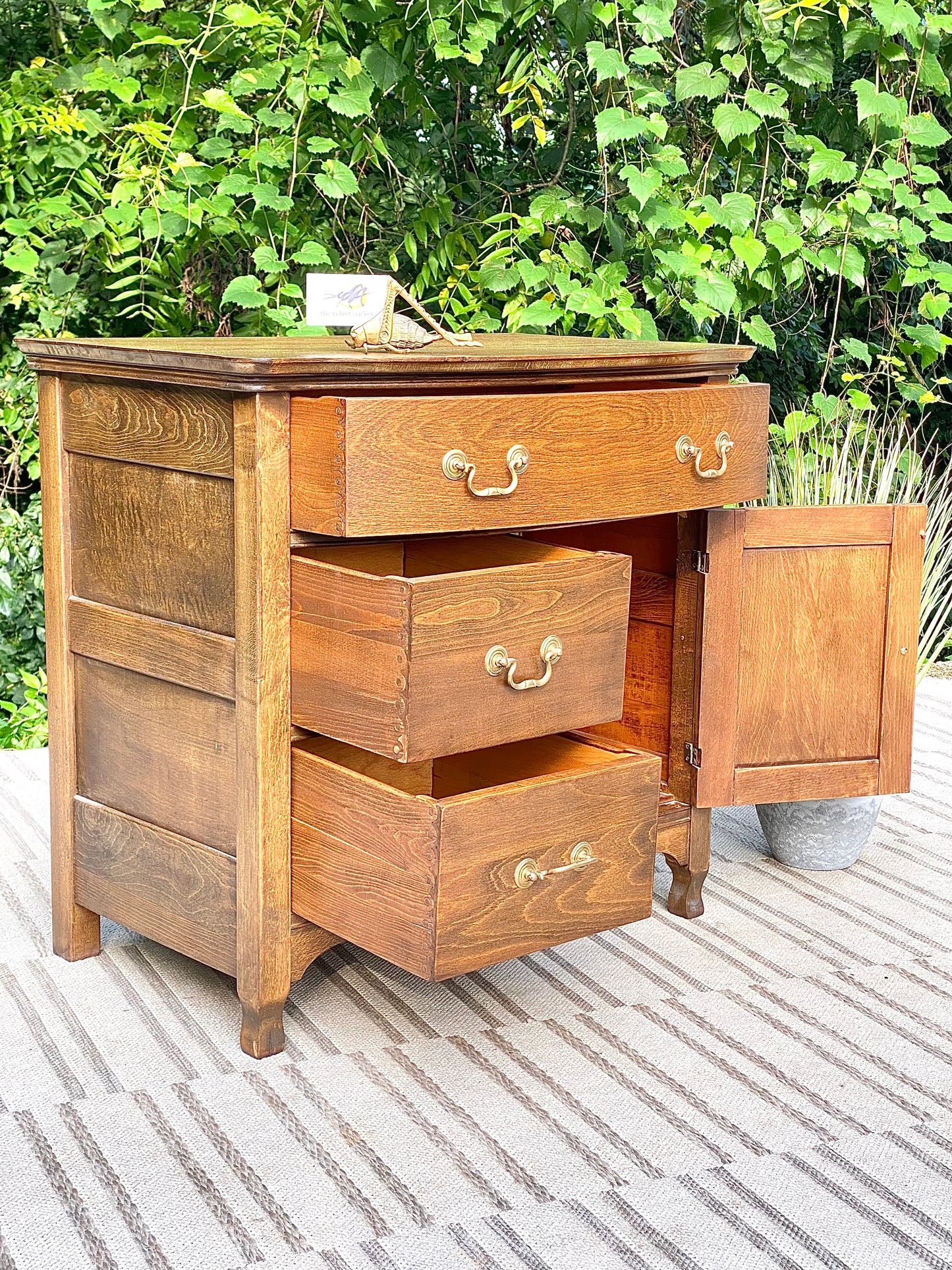 Small Vintage Wooden Oak Cabinet
