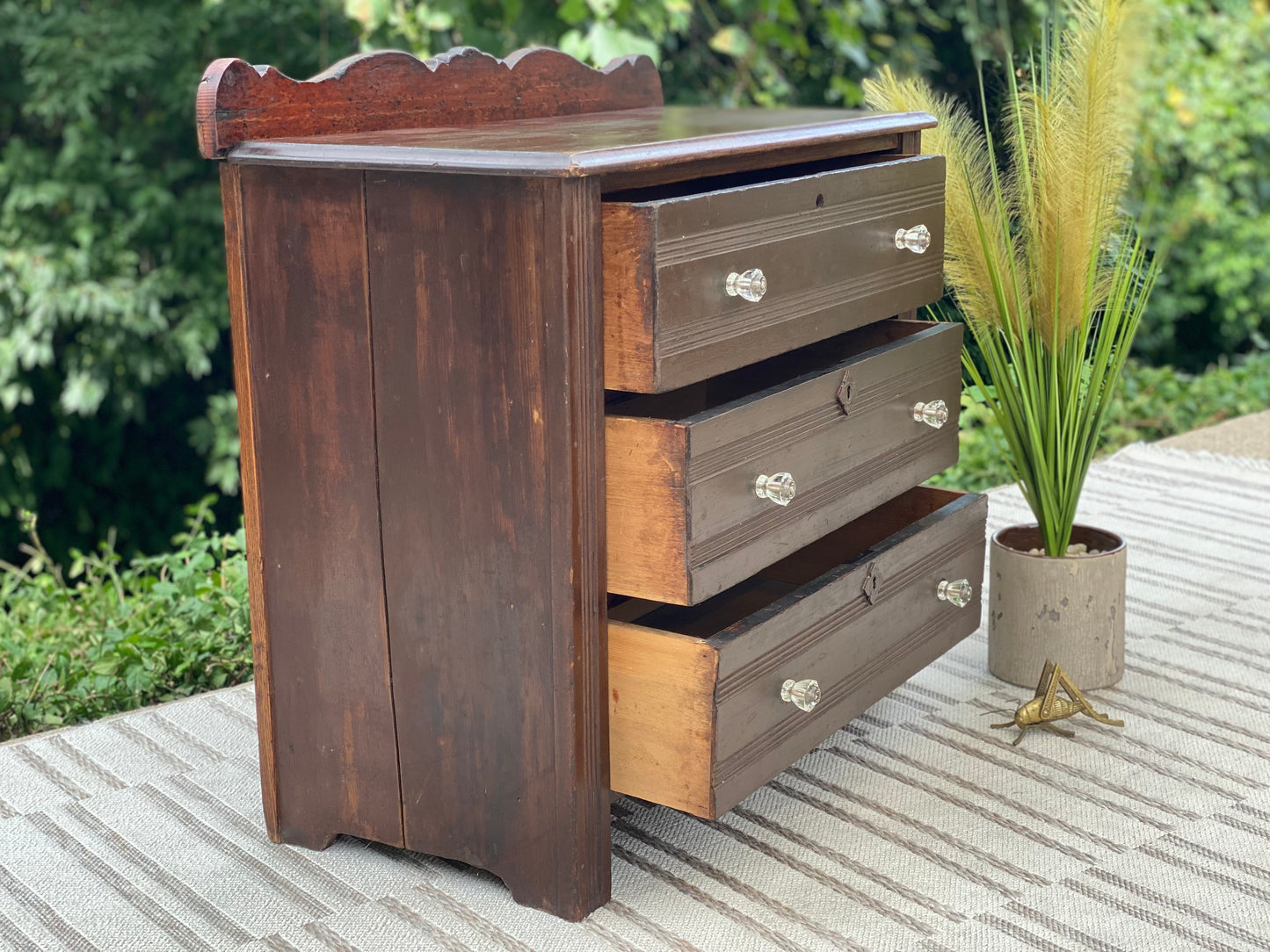 Vintage Solid Wood 3 Drawer Cabinet