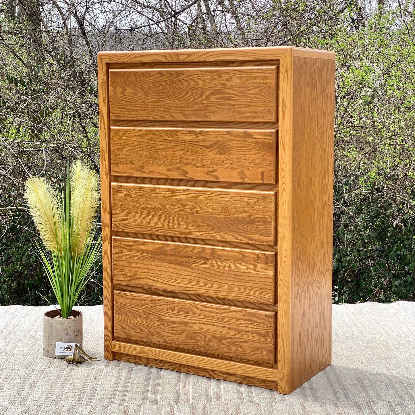 Vintage Wooden 5 Drawer Dresser