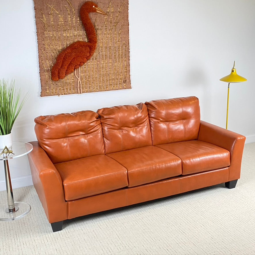 Ashley Furniture Orange Paulie Durablend Sofa