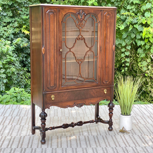 Vintage Tell City Mahogany Display Hutch