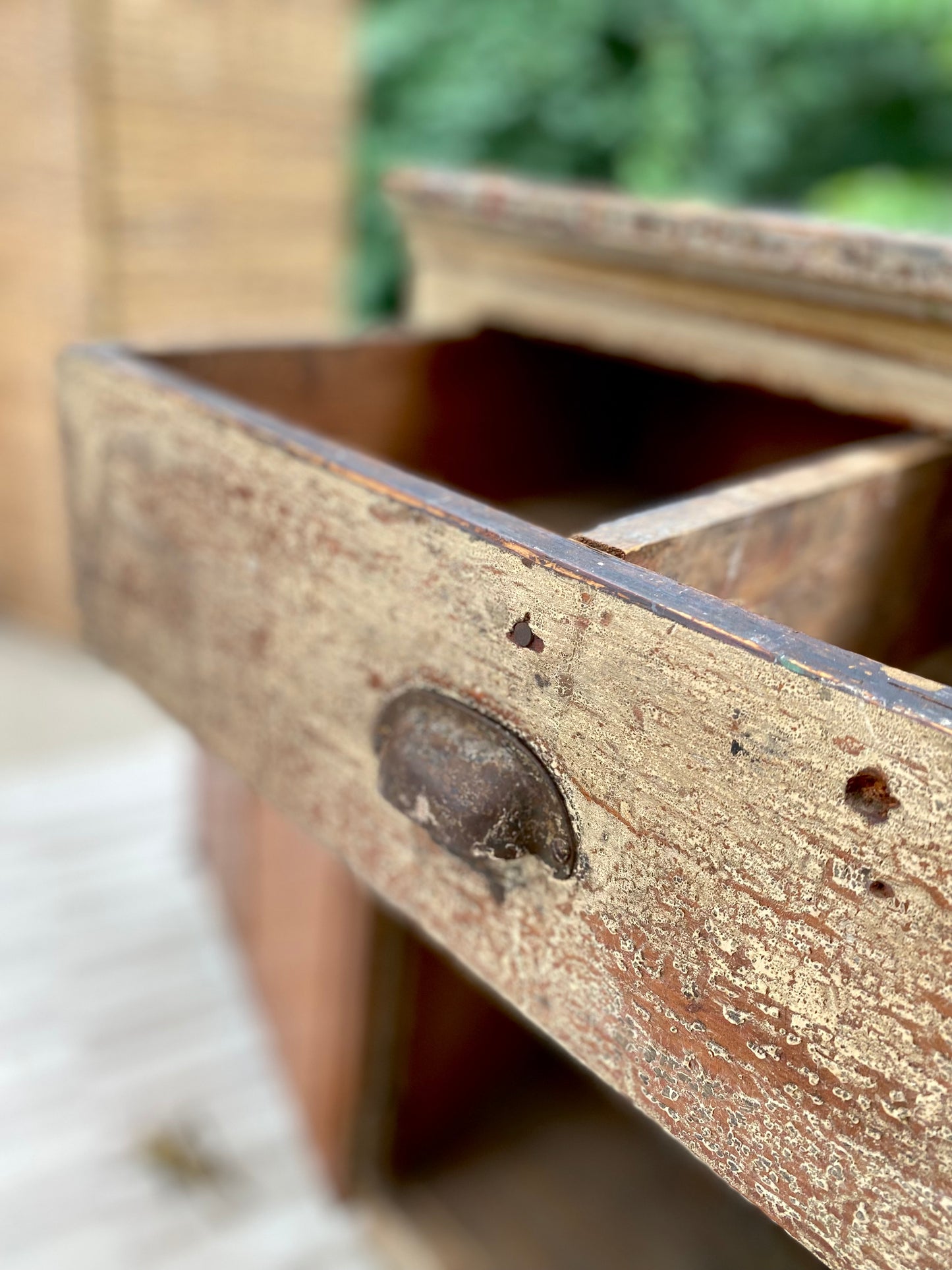 Antique Rustic Painted Cabinet