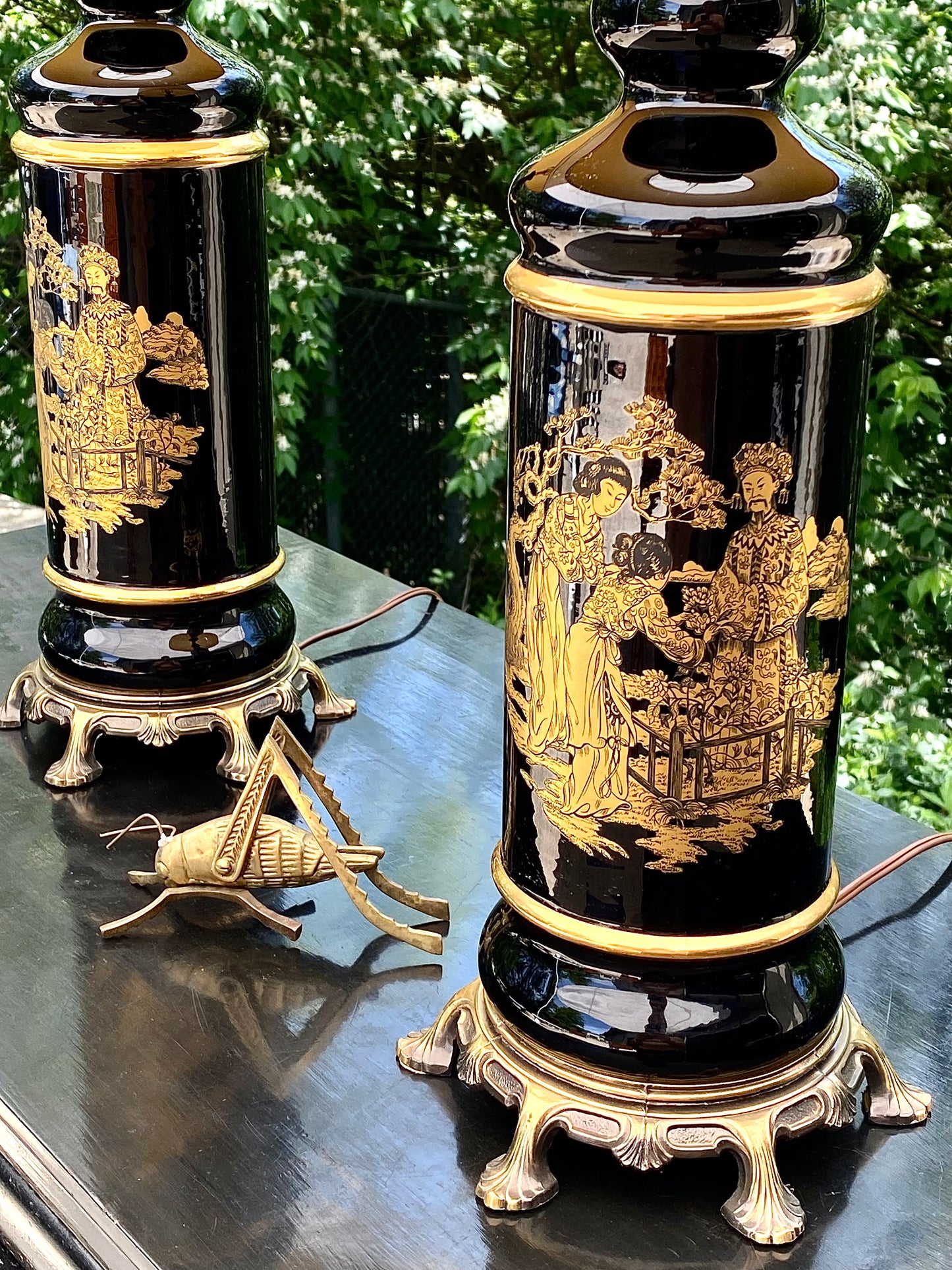 Pair of Mid Century Asian Lamps