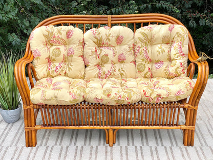 Vintage Bamboo Rattan Loveseat