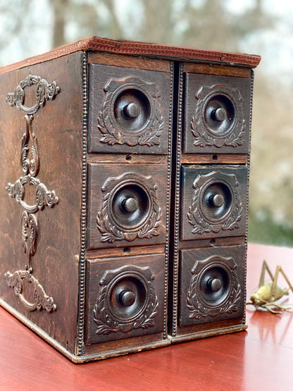 Vintage Handmade Sewing Notion Box