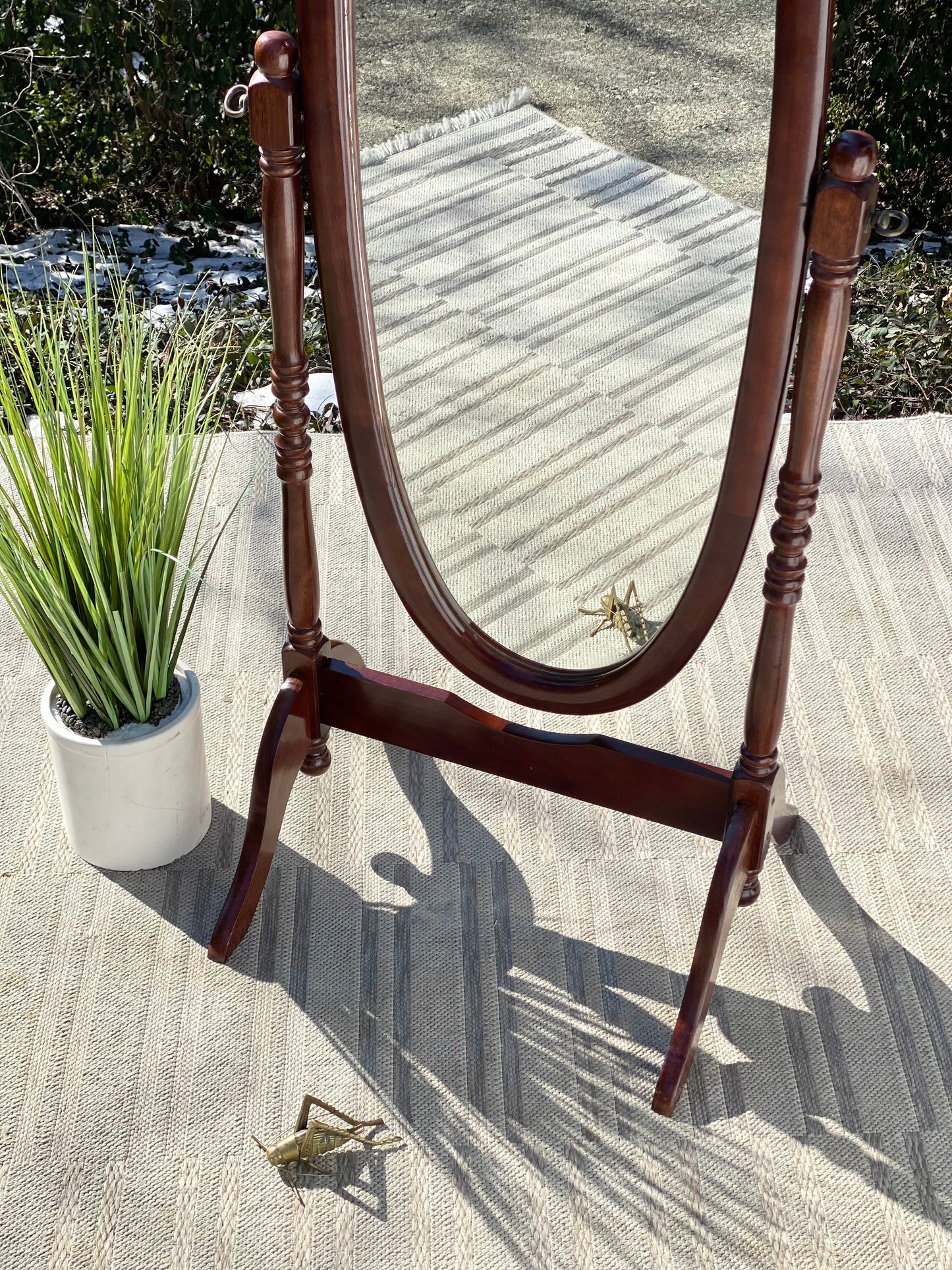 Nice Wooden Oval Floor Length Mirror