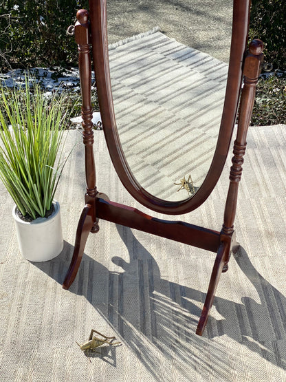 Nice Wooden Oval Floor Length Mirror