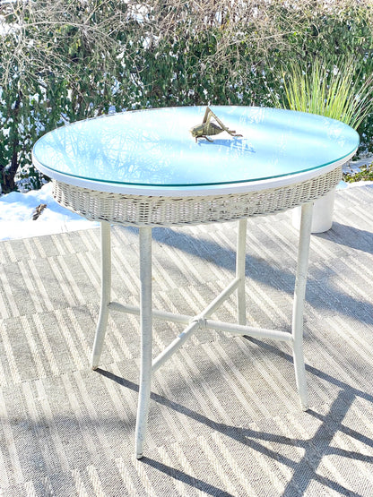 Nice Vintage Wicker Oval Table