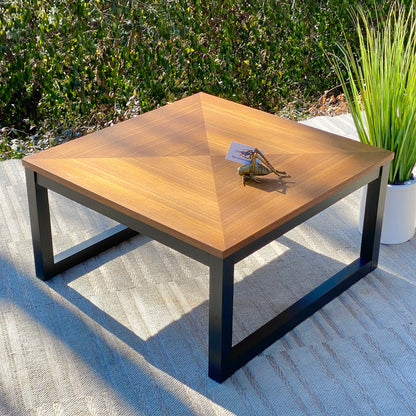 Nice Wooden & Metal Square Coffee Table
