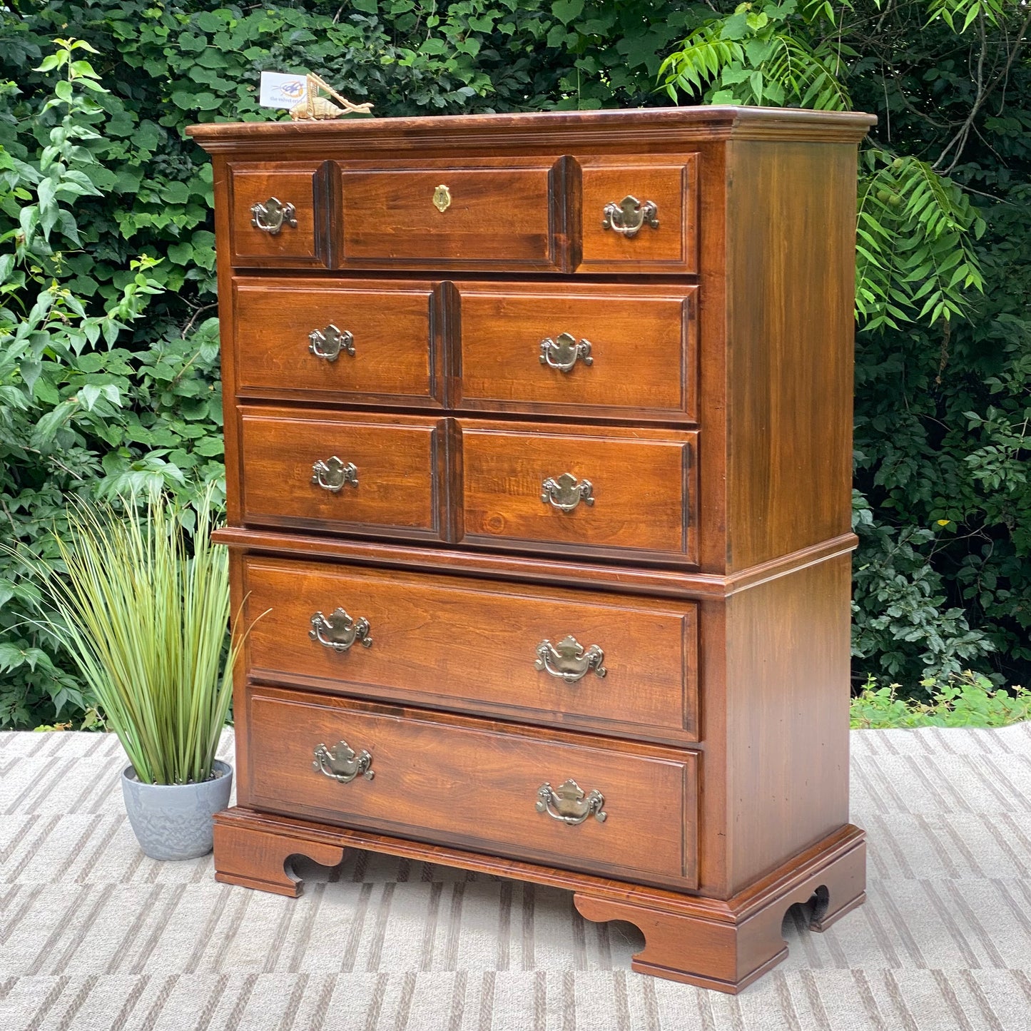 Vintage Kimball 5 Drawer Highboy Dresser