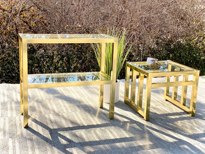 Vintage Pair of Brass MCM Side Tables