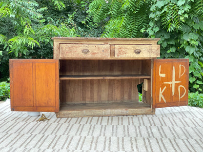 Antique Rustic Painted Cabinet