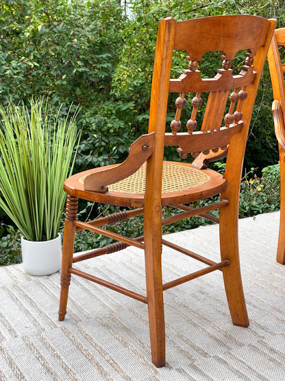 Vintage Eastlake Birds Eye Maple Chairs