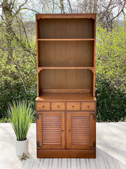 Vintage Wooden Pine Bookcase