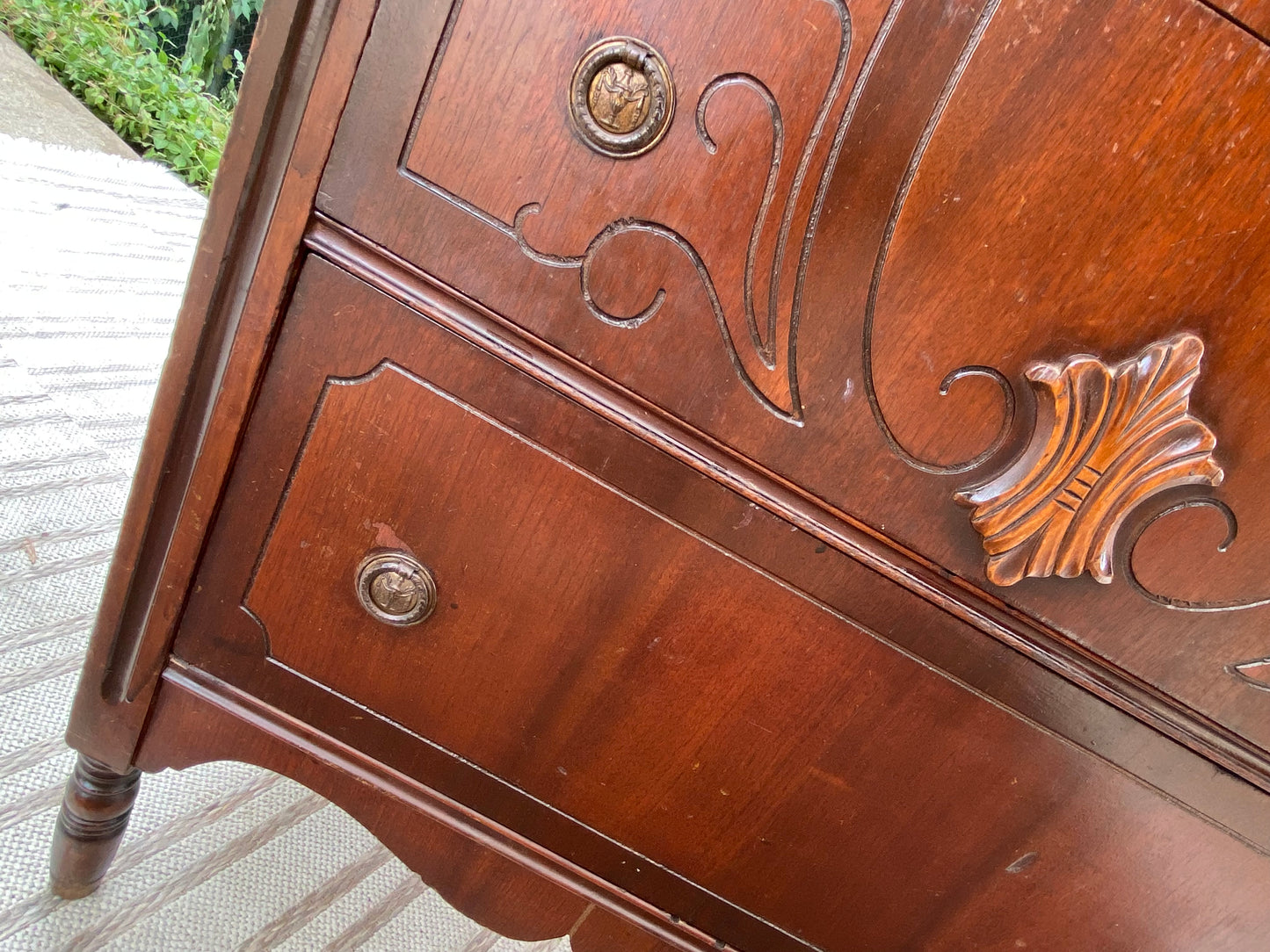 Vintage Walnut 4 Drawer Dresser