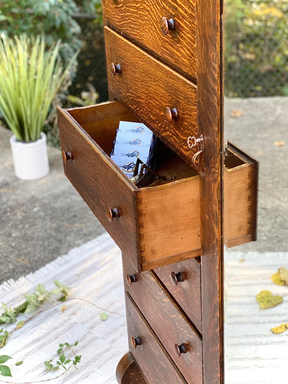 Vintage Arts & Crafts Tiger Oak Cabinet