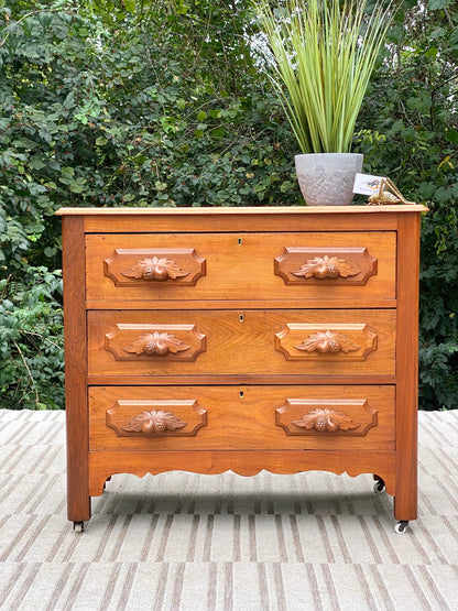 Vintage Pine 3 Drawer Dresser