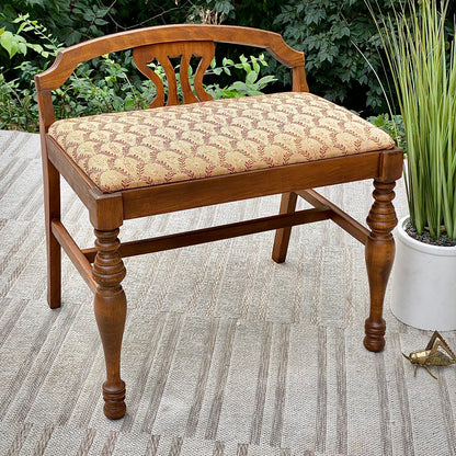 Vintage Wooden Vanity Bench Stool