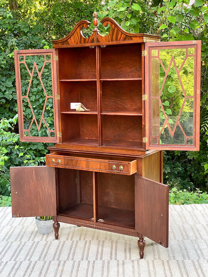 Vintage Federal Mahogany Display Hutch