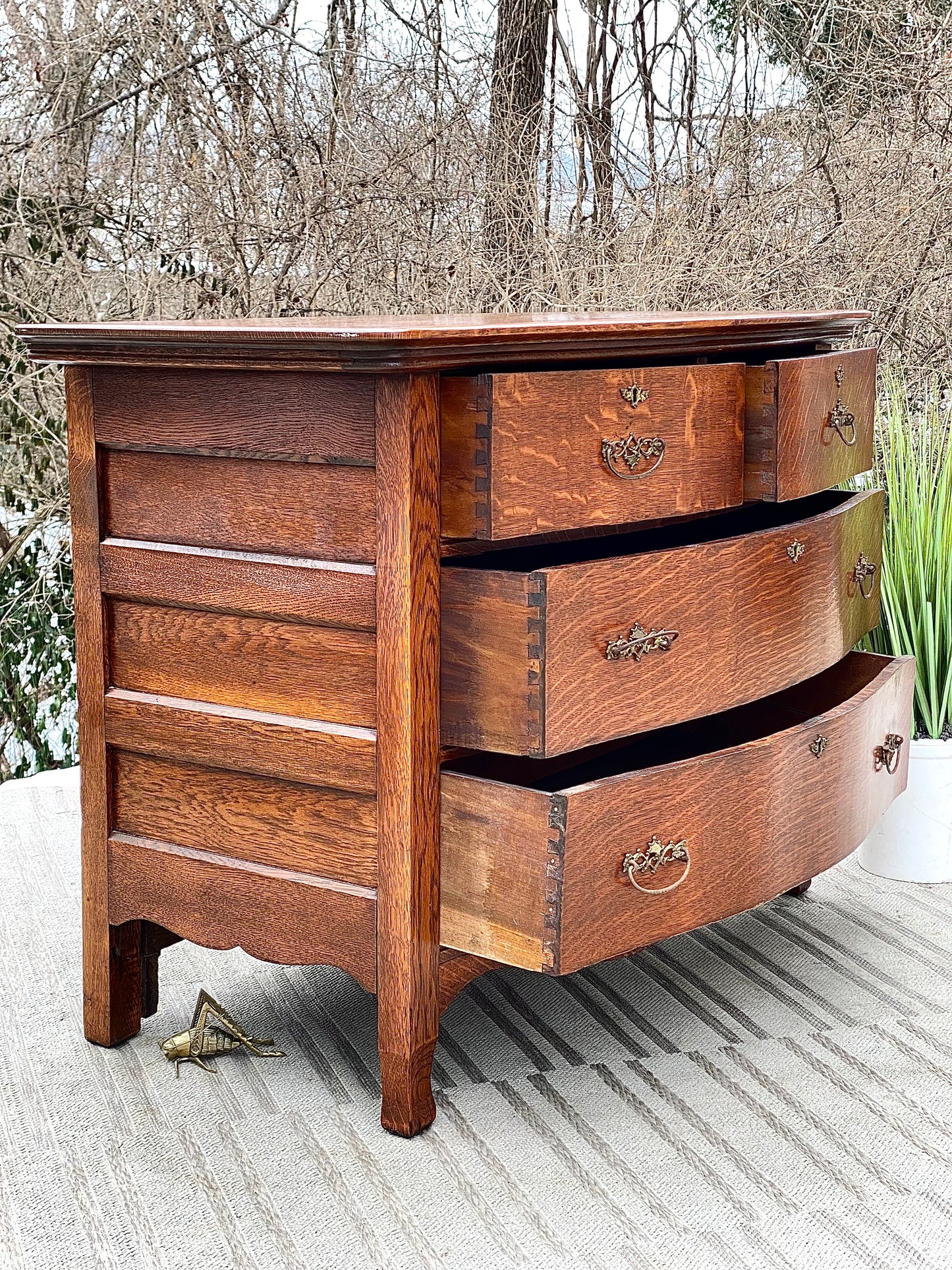 Vintage Oak 4 Drawer Dresser