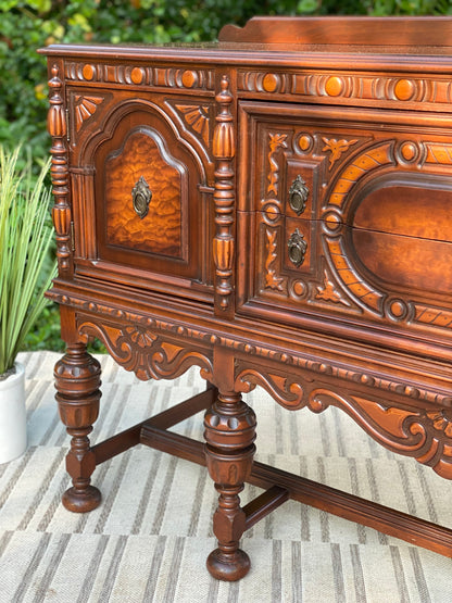Vintage Wooden Buffet Credenza