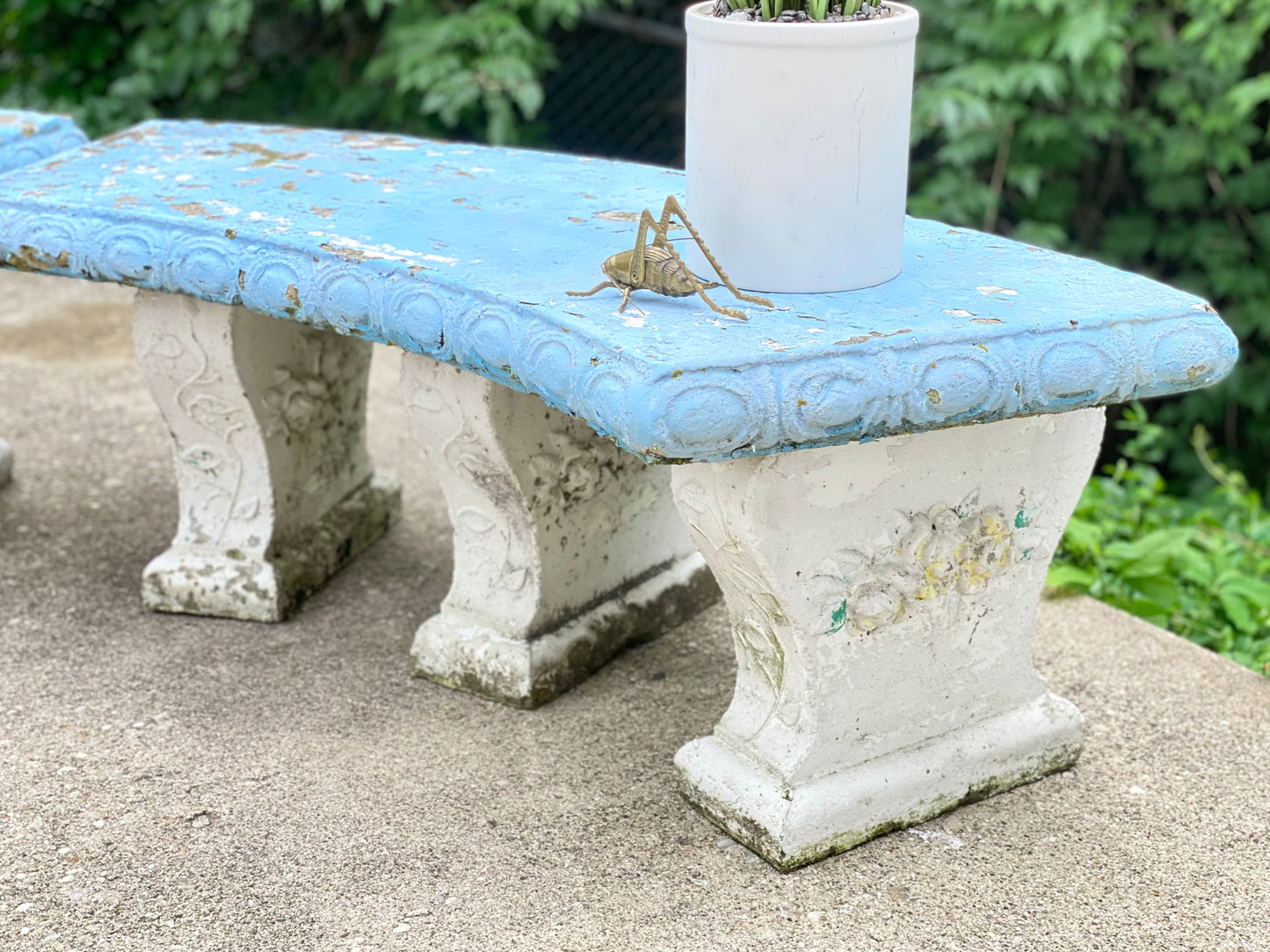 Vintage Concrete Garden Benches