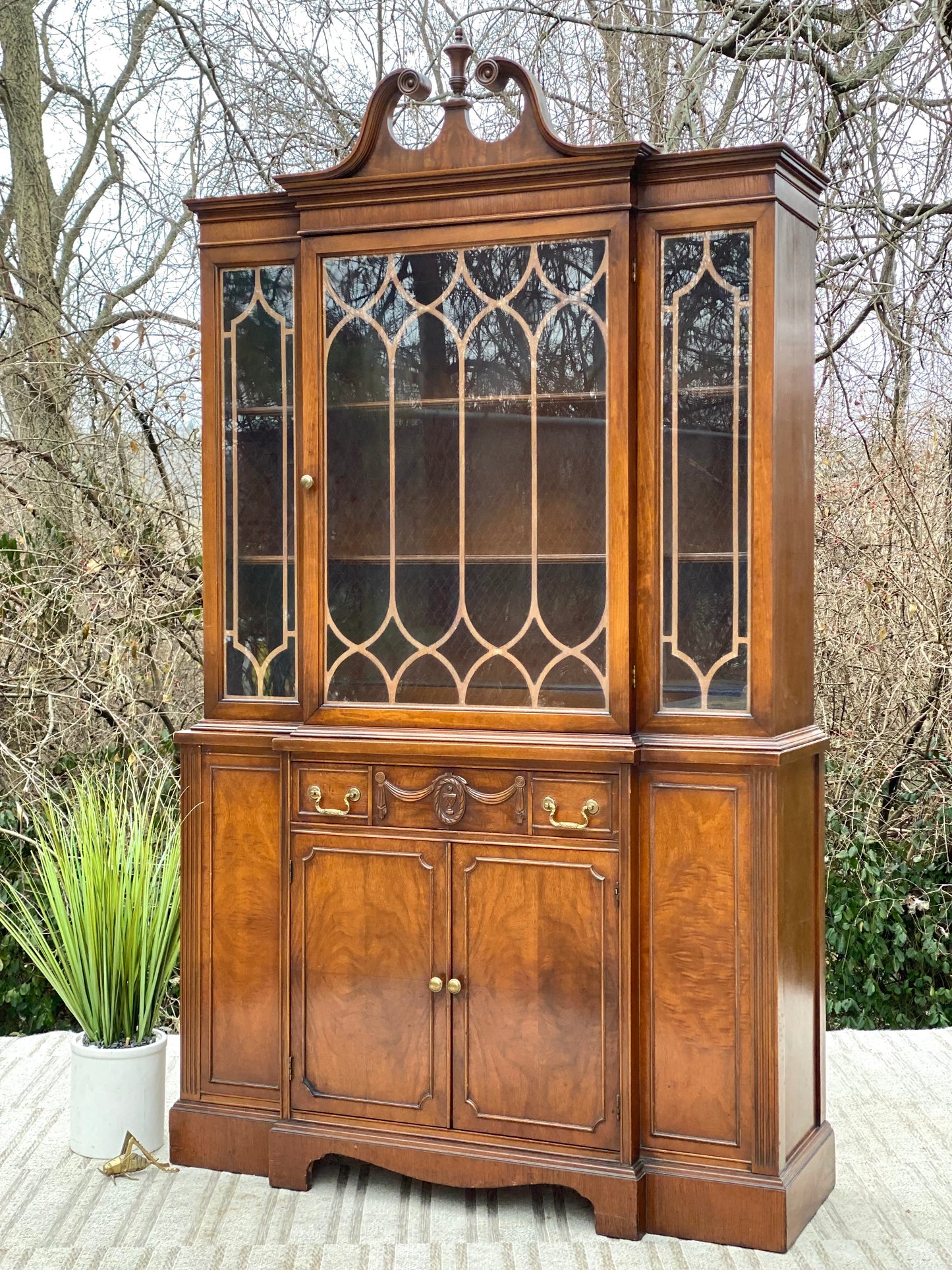 Vintage Thomasville Walnut Display Hutch