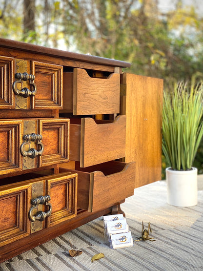 Vintage Stanley 9 Drawer Lowboy Dresser