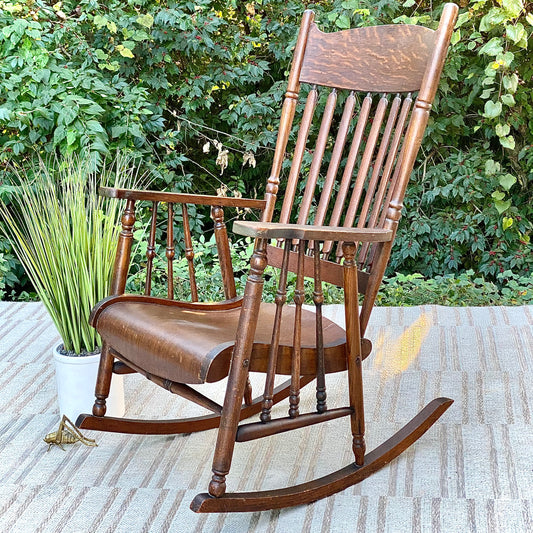 Vintage Arts & Crafts Wooden Rocking Chair