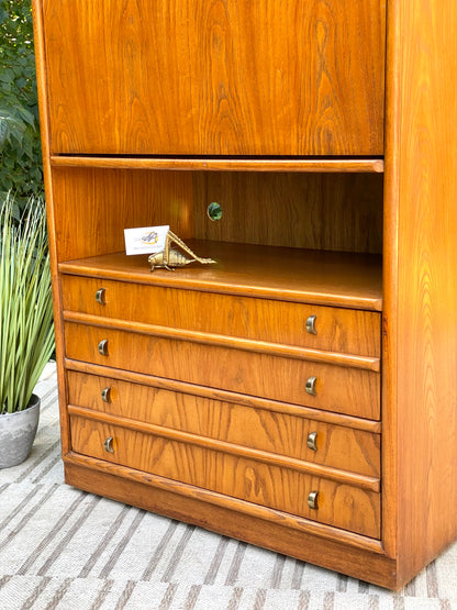 Vintage Thomasville Lighted Desk Cabinet