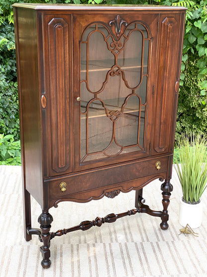 Vintage Tell City Mahogany Display Hutch